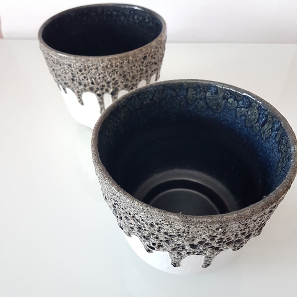 Pair of Emons & Sohne: es keramik vintage lava glaze planters circa 1960s - Picture 16 of 16